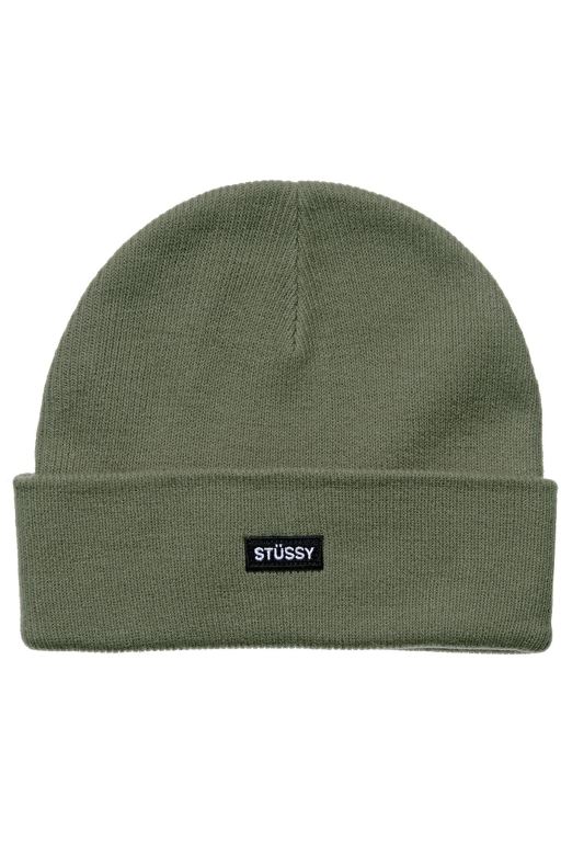 Stussy Mens Logo Badge Cuff Beanie Hats Green - OVZDR1795